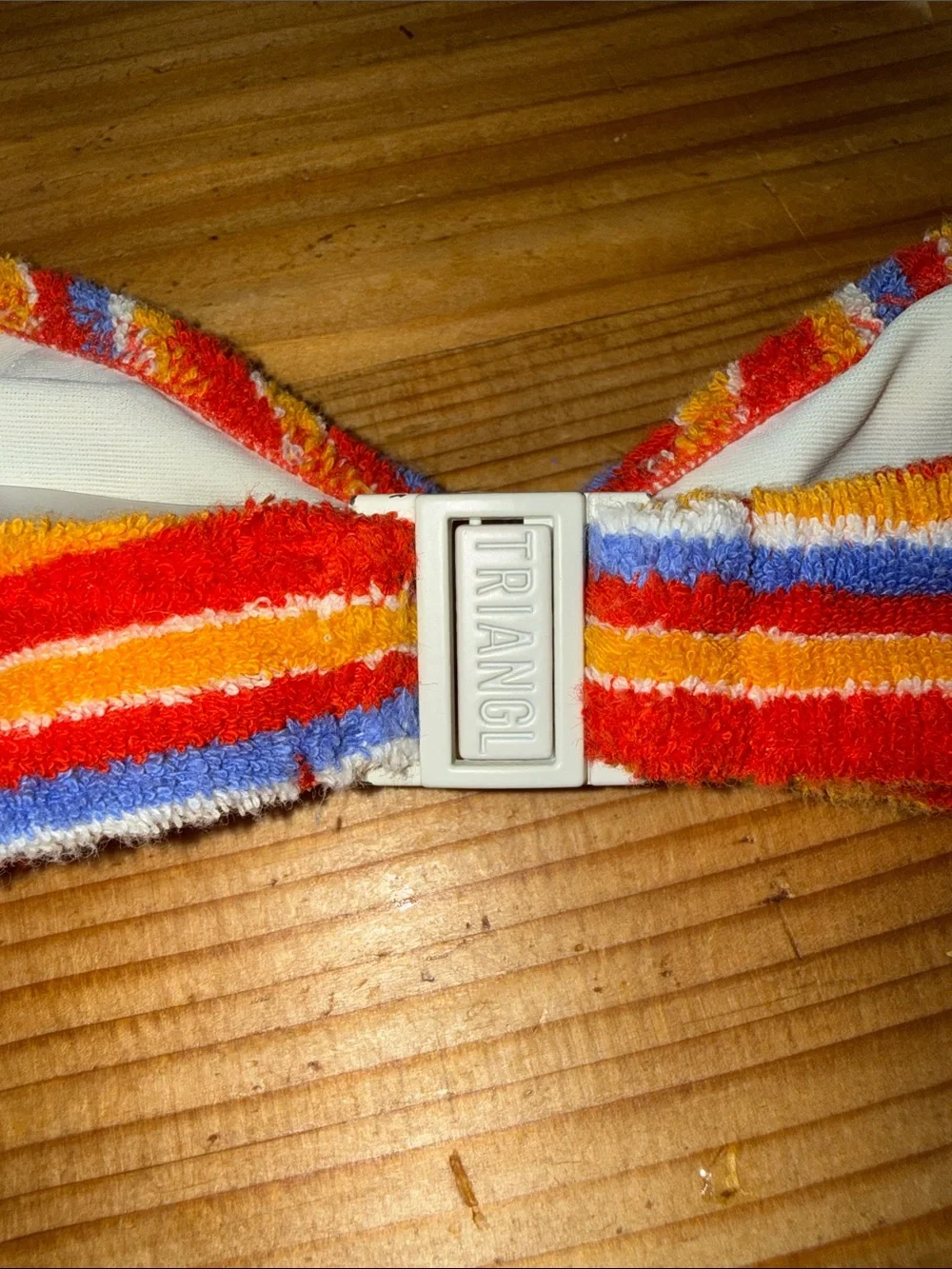 triangl swimwear Orange, Red, Yellow & Blue Striped Bikini
